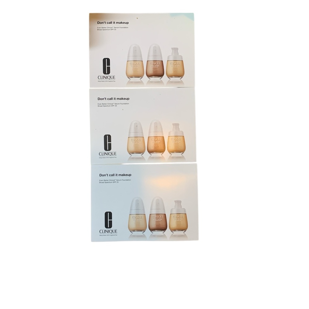NEW Clinique Even Better Clinical Serum Foundation SPF 25 Sample Cards, Lot of 3